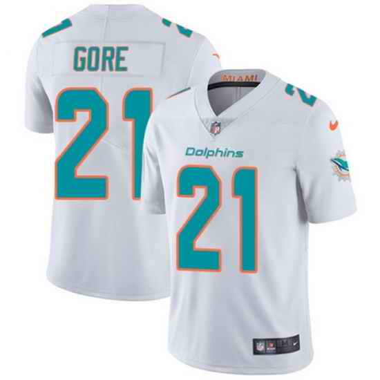 Nike Dolphins #21 Frank Gore White Mens Stitched NFL Vapor Untouchable Limited Jersey